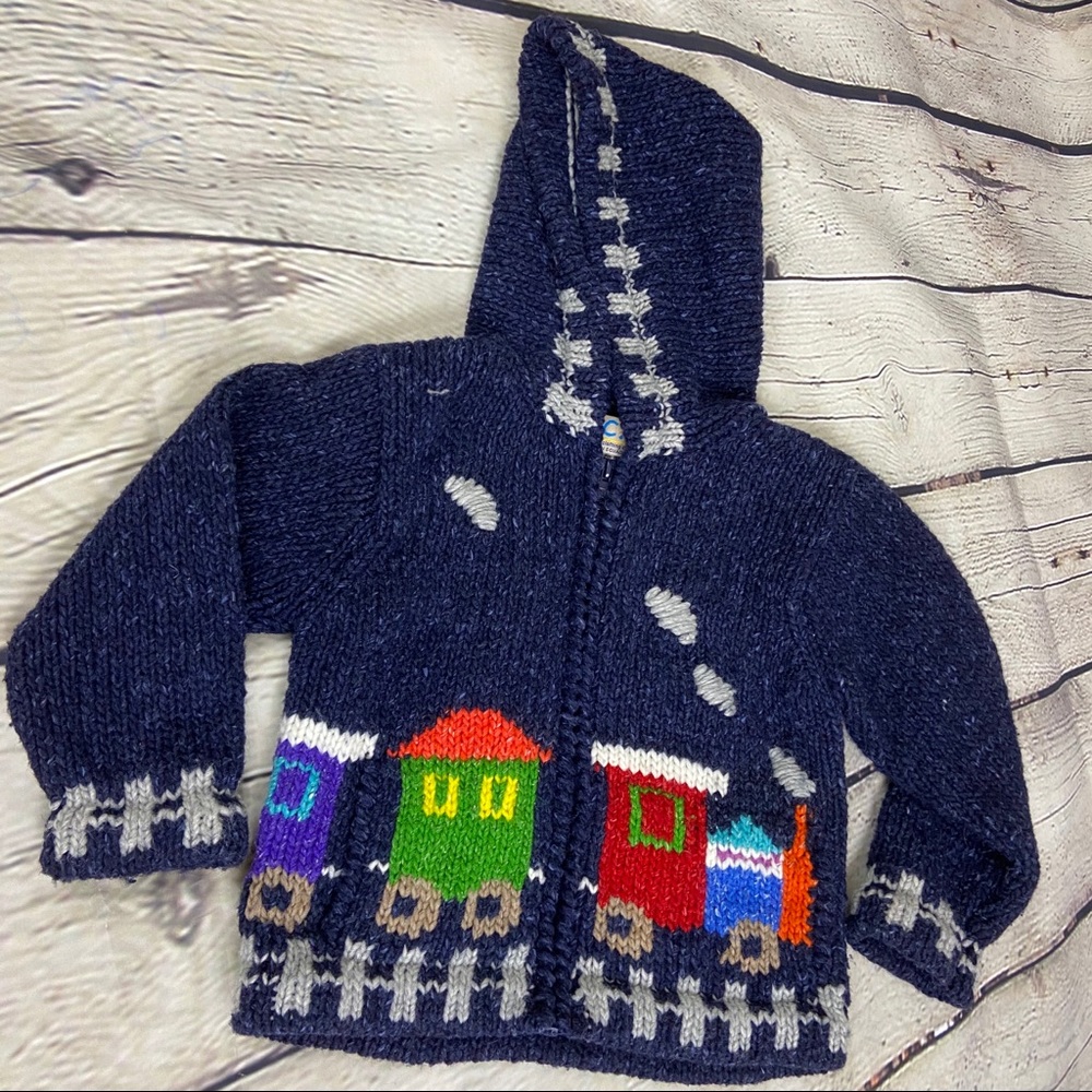 ECC Hand made train hooded sweater zip up